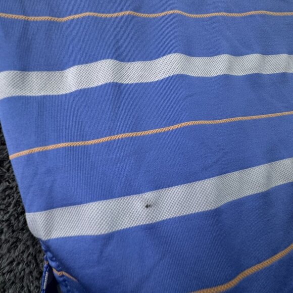 Footjoy Short Sleeve Golf Polo Shirt Blue Striped Medium Stretch 1908 Mystery - Picture 13 of 16